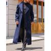 imageRuncati Mens Full Length Trench Coat Notched Lapel Long Jacket Double Breasted Classic Winter OvercoatNavy Blue