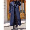 imageRuncati Mens Full Length Trench Coat Notched Lapel Long Jacket Double Breasted Classic Winter OvercoatNavy Blue