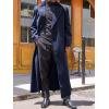 imageRuncati Mens Full Length Trench Coat Notched Lapel Long Jacket Double Breasted Classic Winter OvercoatNavy Blue