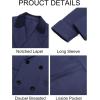 imageRuncati Mens Full Length Trench Coat Notched Lapel Long Jacket Double Breasted Classic Winter OvercoatNavy Blue