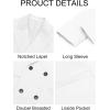 imageRuncati Mens Full Length Trench Coat Notched Lapel Long Jacket Double Breasted Classic Winter OvercoatWhite
