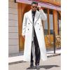 imageRuncati Mens Full Length Trench Coat Notched Lapel Long Jacket Double Breasted Classic Winter OvercoatWhite