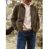 imageRuncati Mens Fuzzy Sherpa Jacket Cardigan Fleece Long Sleeve Full Zip Open Front Thermal Coat Fall Winter OutwearArmy Green