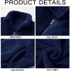 imageRuncati Mens Fuzzy Sherpa Jacket Cardigan Fleece Long Sleeve Full Zip Open Front Thermal Coat Fall Winter OutwearNavy