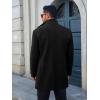imageRuncati Mens Pea Coats Single Breasted Stand Collar Casual Slim Fit Trench Coat Mid Long Winter Overcoat with PocketsBlack