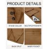 imageRuncati Mens Pea Coats Single Breasted Stand Collar Casual Slim Fit Trench Coat Mid Long Winter Overcoat with PocketsBrown