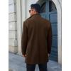 imageRuncati Mens Pea Coats Single Breasted Stand Collar Casual Slim Fit Trench Coat Mid Long Winter Overcoat with PocketsCoffee