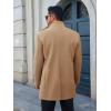 imageRuncati Mens Pea Coats Single Breasted Stand Collar Casual Slim Fit Trench Coat Mid Long Winter Overcoat with PocketsKhaki