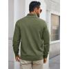 imageRuncati Mens Quarter Zip Pullover Sweater Lightweight Mock Neck Slim Fit Pullover Knit Casual Polo SweatersArmy Green