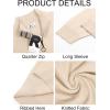 imageRuncati Mens Quarter Zip Pullover Sweater Lightweight Mock Neck Slim Fit Pullover Knit Casual Polo SweatersBeige