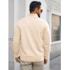 imageRuncati Mens Quarter Zip Pullover Sweater Lightweight Mock Neck Slim Fit Pullover Knit Casual Polo SweatersBeige