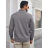 imageRuncati Mens Quarter Zip Pullover Sweater Lightweight Mock Neck Slim Fit Pullover Knit Casual Polo SweatersDark Grey