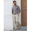 imageRuncati Mens Quarter Zip Pullover Sweater Lightweight Mock Neck Slim Fit Pullover Knit Casual Polo SweatersDark Grey