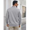 imageRuncati Mens Quarter Zip Pullover Sweater Lightweight Mock Neck Slim Fit Pullover Knit Casual Polo SweatersLight Grey