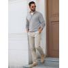 imageRuncati Mens Quarter Zip Pullover Sweater Lightweight Mock Neck Slim Fit Pullover Knit Casual Polo SweatersLight Grey