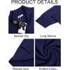 imageRuncati Mens Quarter Zip Pullover Sweater Lightweight Mock Neck Slim Fit Pullover Knit Casual Polo SweatersNavy Blue
