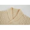 imageRuncati Mens Shawl Collar Sweaters Casual Cable Knit VNeck Slim Fit Fall Winter Lightweight Pullover Sweater KnitwearBeige