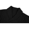 imageRuncati Mens Shawl Collar Sweaters Casual Cable Knit VNeck Slim Fit Fall Winter Lightweight Pullover Sweater KnitwearBlack