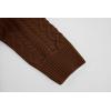 imageRuncati Mens Shawl Collar Sweaters Casual Cable Knit VNeck Slim Fit Fall Winter Lightweight Pullover Sweater KnitwearBrown