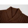 imageRuncati Mens Shawl Collar Sweaters Casual Cable Knit VNeck Slim Fit Fall Winter Lightweight Pullover Sweater KnitwearBrown