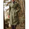 imageRuncati Mens Trench Coat Double Breasted Belted Windbreaker Jackets Lapel Lightweight Long Jacket Casual OvercoatArmy Green