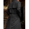 imageRuncati Mens Trench Coat Double Breasted Belted Windbreaker Jackets Lapel Lightweight Long Jacket Casual OvercoatBlack