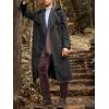 imageRuncati Mens Trench Coat Double Breasted Belted Windbreaker Jackets Lapel Lightweight Long Jacket Casual OvercoatBlack