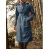 imageRuncati Mens Trench Coat Double Breasted Belted Windbreaker Jackets Lapel Lightweight Long Jacket Casual OvercoatBluish Gray