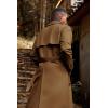 imageRuncati Mens Trench Coat Double Breasted Belted Windbreaker Jackets Lapel Lightweight Long Jacket Casual OvercoatBrown