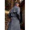 imageRuncati Mens Trench Coat Double Breasted Belted Windbreaker Jackets Lapel Lightweight Long Jacket Casual OvercoatDark Grey