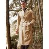 imageRuncati Mens Trench Coat Double Breasted Belted Windbreaker Jackets Lapel Lightweight Long Jacket Casual OvercoatKhaki