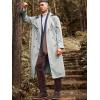 imageRuncati Mens Trench Coat Double Breasted Belted Windbreaker Jackets Lapel Lightweight Long Jacket Casual OvercoatLight Grey