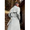 imageRuncati Mens Trench Coat Double Breasted Belted Windbreaker Jackets Lapel Lightweight Long Jacket Casual OvercoatLight Grey