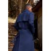 imageRuncati Mens Trench Coat Double Breasted Belted Windbreaker Jackets Lapel Lightweight Long Jacket Casual OvercoatNavy