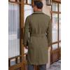 imageRuncati Mens Trench Coat Double Breasted Long Jacket Casual Windbreaker Notched Lapel Belted OvercoatArmy Green