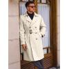 imageRuncati Mens Trench Coat Double Breasted Long Jacket Casual Windbreaker Notched Lapel Belted OvercoatBeige