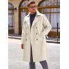 imageRuncati Mens Trench Coat Double Breasted Long Jacket Casual Windbreaker Notched Lapel Belted OvercoatBeige