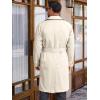 imageRuncati Mens Trench Coat Double Breasted Long Jacket Casual Windbreaker Notched Lapel Belted OvercoatBeige