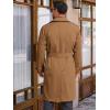 imageRuncati Mens Trench Coat Double Breasted Long Jacket Casual Windbreaker Notched Lapel Belted OvercoatBrown