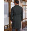 imageRuncati Mens Trench Coat Double Breasted Long Jacket Casual Windbreaker Notched Lapel Belted OvercoatDark Grey