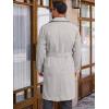 imageRuncati Mens Trench Coat Double Breasted Long Jacket Casual Windbreaker Notched Lapel Belted OvercoatGrey