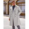 imageRuncati Mens Trench Coat Double Breasted Long Jacket Casual Windbreaker Notched Lapel Belted OvercoatGrey