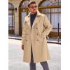 imageRuncati Mens Trench Coat Double Breasted Long Jacket Casual Windbreaker Notched Lapel Belted OvercoatKhaki