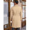 imageRuncati Mens Trench Coat Double Breasted Long Jacket Casual Windbreaker Notched Lapel Belted OvercoatKhaki
