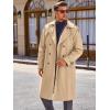 imageRuncati Mens Trench Coat Double Breasted Long Jacket Casual Windbreaker Notched Lapel Belted OvercoatKhaki