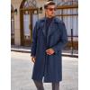 imageRuncati Mens Trench Coat Double Breasted Long Jacket Casual Windbreaker Notched Lapel Belted OvercoatNavy Blue