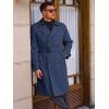 imageRuncati Mens Trench Coat Double Breasted Long Jacket Casual Windbreaker Notched Lapel Belted OvercoatNavy Blue