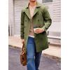 imageRuncati Mens Trench Coat Double Breasted Mid Long Jacket Casual Belted Overcoat Notched Lapel WindbreakerArmy Green