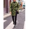 imageRuncati Mens Trench Coat Double Breasted Mid Long Jacket Casual Belted Overcoat Notched Lapel WindbreakerArmy Green