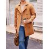 imageRuncati Mens Trench Coat Double Breasted Mid Long Jacket Casual Belted Overcoat Notched Lapel WindbreakerBrown